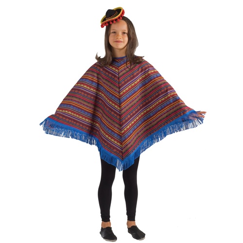 Mexikaner-Poncho Kost�m f�r Kinder