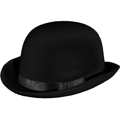 Charleston Melone 20er Jahre Hut Schwarz KW 59 cm f�r Erwachsene