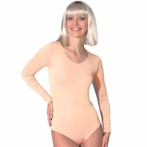 Elastischer Langarm-Body f�r Kinder und Damen, Body champagner