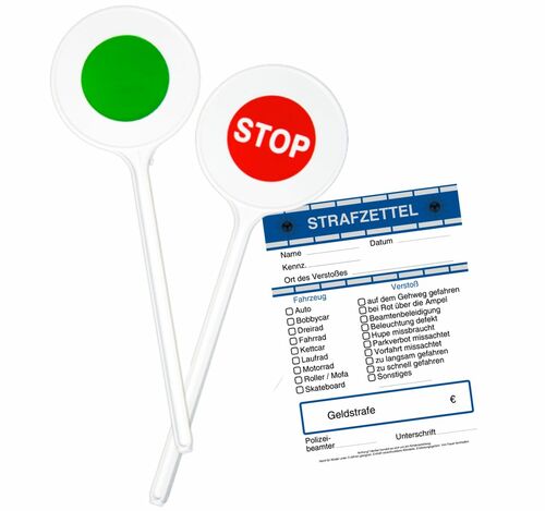 Polizei Spielzeug Set Strafzettel und Polizeikelle f�r Kinder, Kost�m Zubeh�r