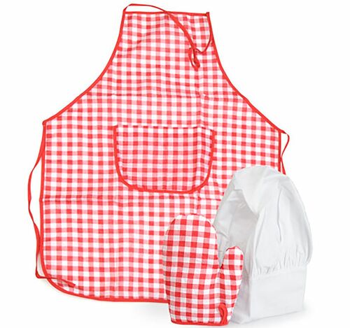 Kochsch�rze f�r Kinder inkl. Handschuh und Kochm�tze