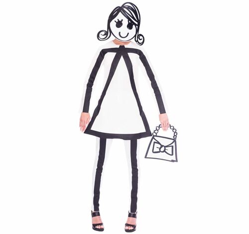 Strichm�nnchen Kost�m Sticky mit Handtasche f�r Damen