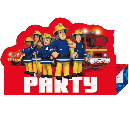 Einladungskarten Feuerwehrmann Sam 8 St�ck Party-Zubeh�r Geburtstag