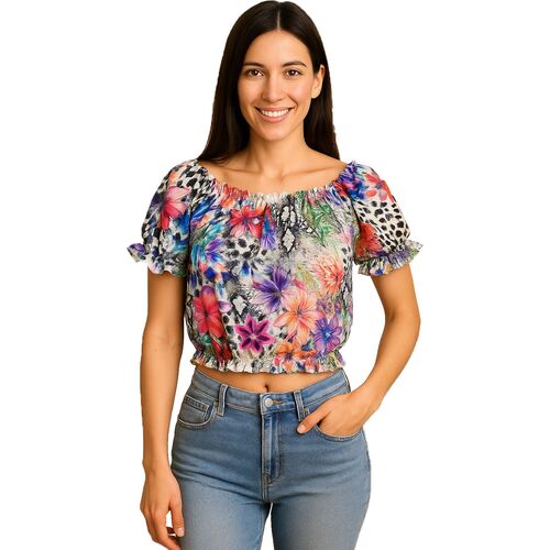 Bauchfreies Top mit Blumen-Print f�r Damen