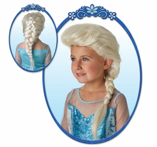 Eisk�nigin Per�cke Elsa aus Disney Frozen Blond mit geflochtenem Zopf f�r Kinder