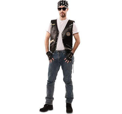 Motorradfahrer Kost�m Rocker Weste Skull Rider f�r Herren