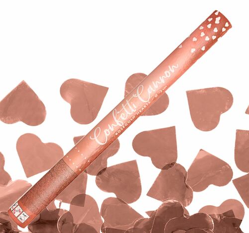 Shooter mit Herzen in Ros�gold, Konfettikanone 60 cm