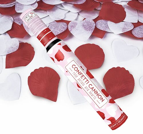 Shooter mit Herzen und Bl�ttern, Konfettikanone 50 cm