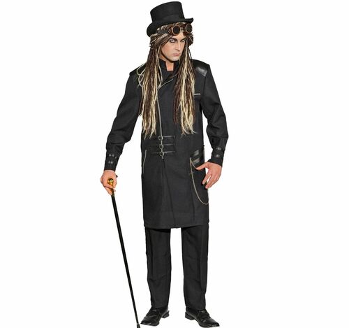 Gothic Kost�m Steampunk Gehrock schwarz deluxe f�r Herren