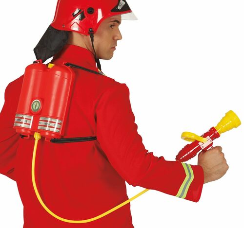 Feuerwehr Spielzeug Tankrucksack Wassertank mit Schlauch rot