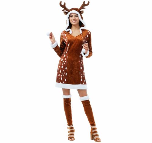 Reh Kost�m Sophie Kleid braun f�r Damen