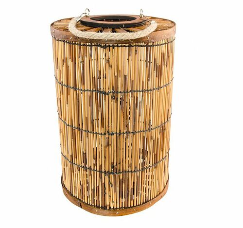 Tropical Bambus Laterne Gartenlaterne Party Deko Windlicht Holz