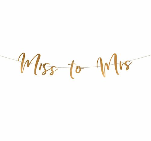 Miss to Mrs. Girlande ros�-gold 76 x 18 cm JGA Bride to Be Party-Deko