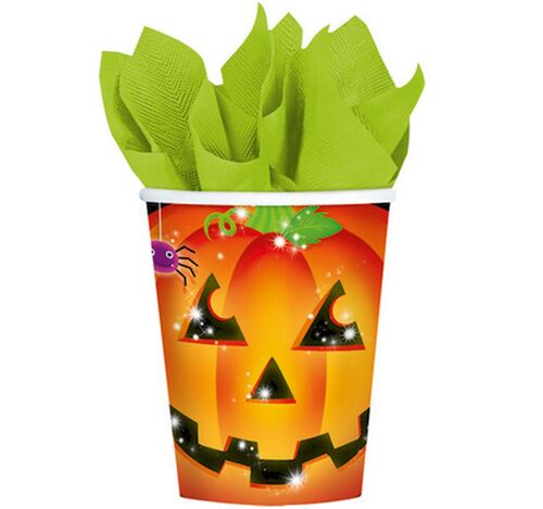 Halloween Becher mit K�rbis-Motiv 8 St�ck 266 ml Tisch-Deko Party-Zubeh�r