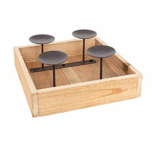 Advents Metall Holz Kerzenhalter Adventskranz Tischdeko