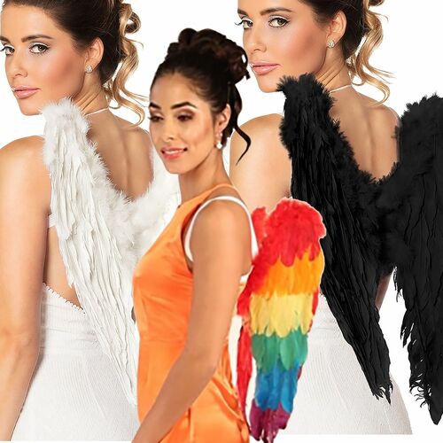 Engels Fl�gel Federfl�gel schwarz wei� bunt Kost�m-Zubeh�r