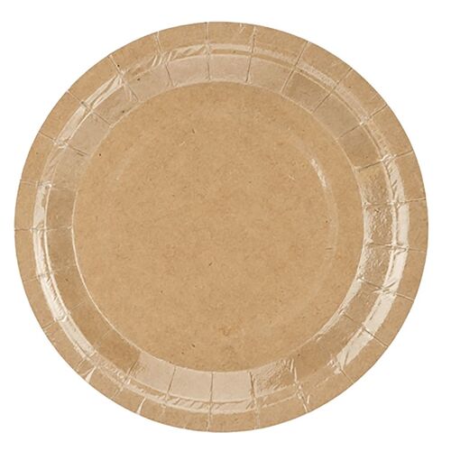 Umweltfreundliche Teller braun �kologisch aus Pappe 6 St�ck Party-Zubeh�r