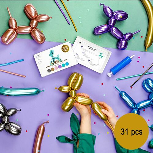 Modellierballons Kindergeburtstag metallic Ballons 31-tlg. 