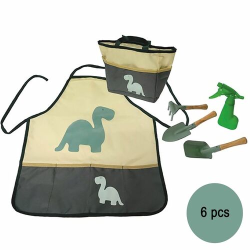 Sch�rze f�r Kinder Dino-Motiv inkl. Gartenwerkzeug 6-tlg. G�rtner-Set