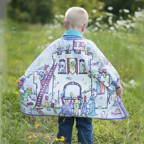 Ausmal Umhang Ritterburg f�r Kinder Mittelalter inkl. Stiften