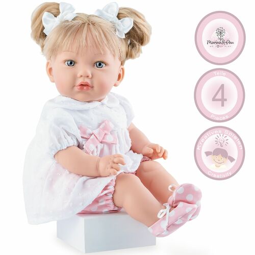 Puppe Lea 45 cm mit Haare & Schleifen Spielzeug