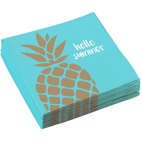 Hello Summer Servietten Beach Party Goldene Ananas 20 St�ck Tisch-Deko
