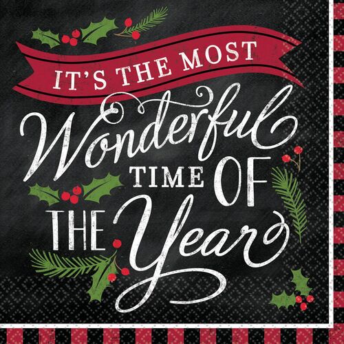 Weihnachts-Servietten Its the most wonderful time of the year 16 St�ck Tisch-Deko
