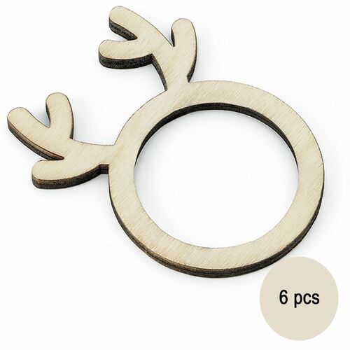 Serviettenringe Weihnachten Holz Tisch Deko Rentier 6 St�ck