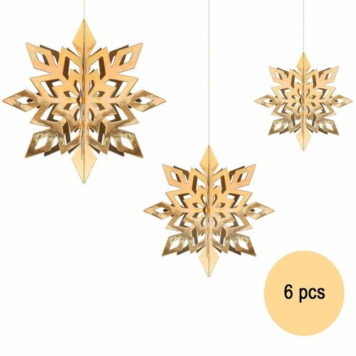 Tischdeko Anh�nger Papiersterne Schneeflocke Weihnachten, 6 St�ck