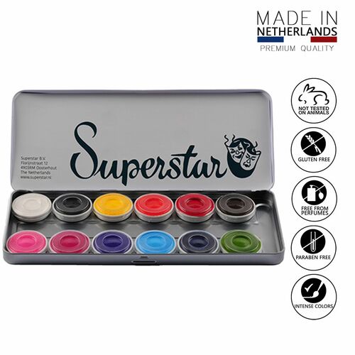 Gesichts- und K�rperschminke 12 Farben bunt Aqua Schminke�