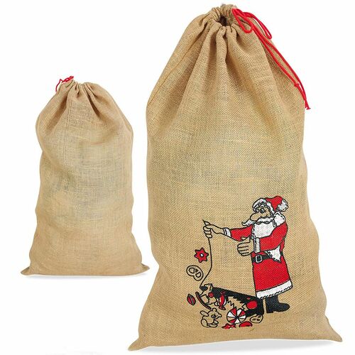 Gro�er Weihnachtsmannsack Jutesack 50 x 70 cm bedruckt