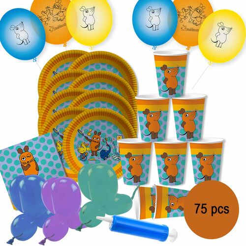 Die Maus Party-Set Kindergeburtstag f�r 8 Kinder, 75-tlg.