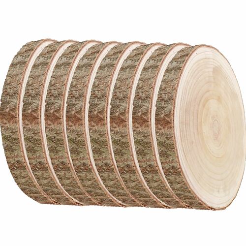 Holzscheibe Baumscheiben-Set 35-38 cm Deko Hochzeit, 8 St�ck