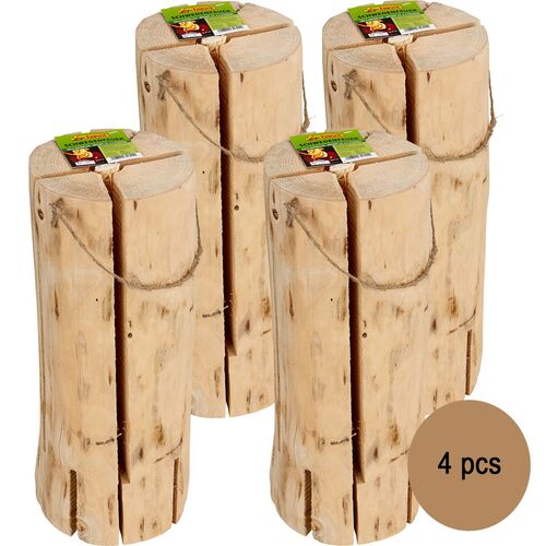 4x Schwedenfeuer 47 x 18 cm naturbelassenes Holz Outdoor Lagerfeuer