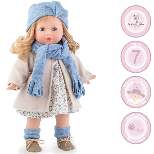 Puppe Ida 42 cm mit langen Haaren & Schlafaugen Spielzeug