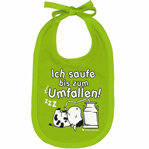 Baby L�tzchen hellgr�n mit Spruch Ich saufe bis zum Umfallen