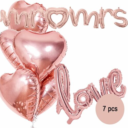 Hochzeit Mr & Mrs Luftballon Hochzeit Set Herz rose gold 7-tlg. Deko-Zubeh�r