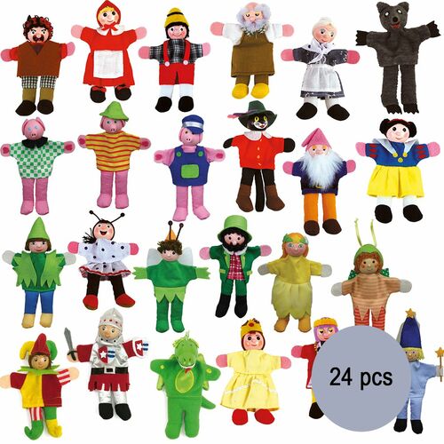 24 Fingerpuppen Deluxe f�r Kasperletheater 13 cm Kinder Spielzeug