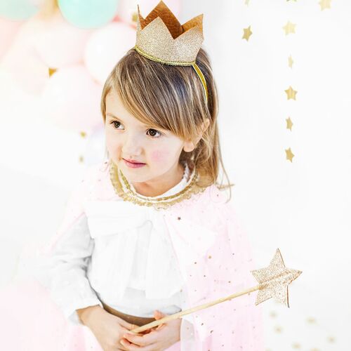 Prinzessin Krone gold mit Feenstab f�r Kinder Kost�m-Zubeh�r