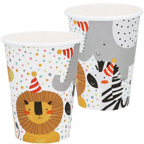 Becher Safari Party Wilde Tiere Afrika 8 St�ck Kindergeburtstag Tisch-Deko
