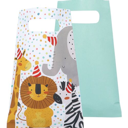 Partyt�ten Safari Party Wilde Tiere Afrika Mitgebsel-Beutel 23 x 15 cm 10 St�ck