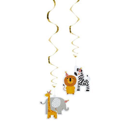Party-Deko Safari Wilde Tiere Afrika H�nge-Deko Swirls 85 cm 2 St�ck