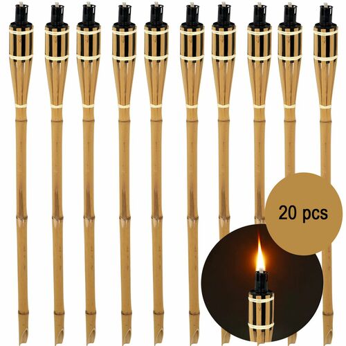 Bambusfackel 20 St�ck Gartenfackeln mit Docht 90cm Outdoor-Fackel Deko