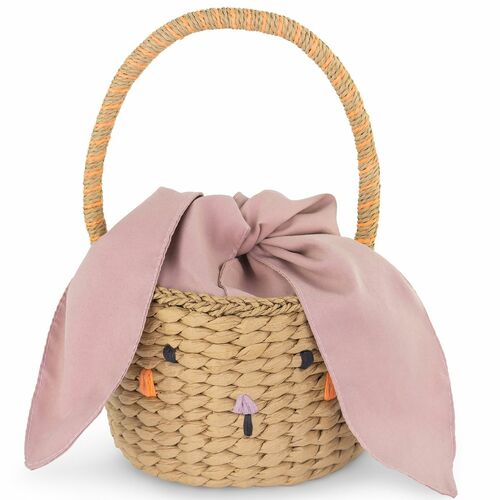 Osterkorb Hasenk�rbchen mit Stoffohren 28 x 17 cm zum Eier sammeln