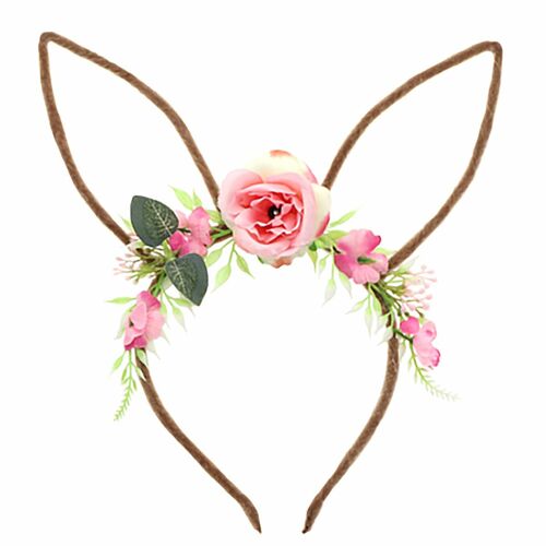 Hasen-Ohren Haarreif mit Blumen Ostern Kost�m-Zubeh�r