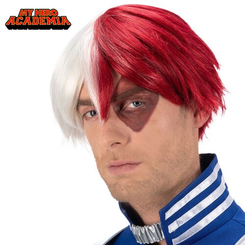 My Hero Academia Per�cke Shoto Todoroki Manga-Per�cke wei�-rot f�r Herren