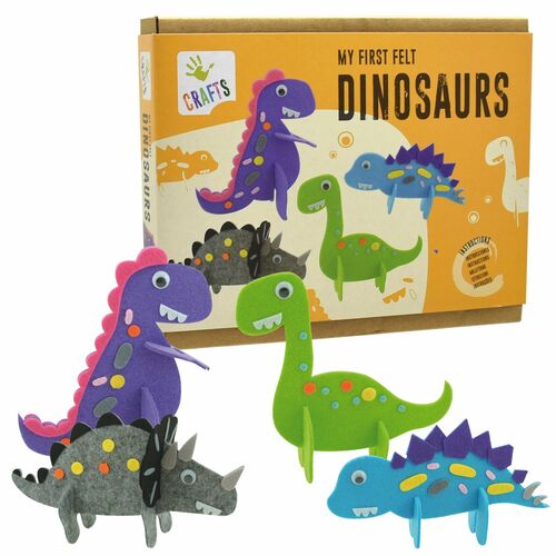 Dinosaurier Bastel-Set aus Filz mit Wackelaugen 4 St�ck f�r Kinder