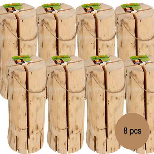 8x Schwedenfeuer 47 x 18 cm naturbelassenes Holz Outdoor Lagerfeuer