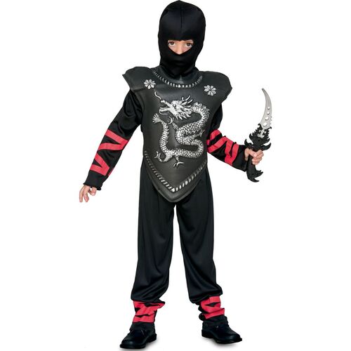 Ninja Kost�m Silberner Drache Shinobi f�r Kinder