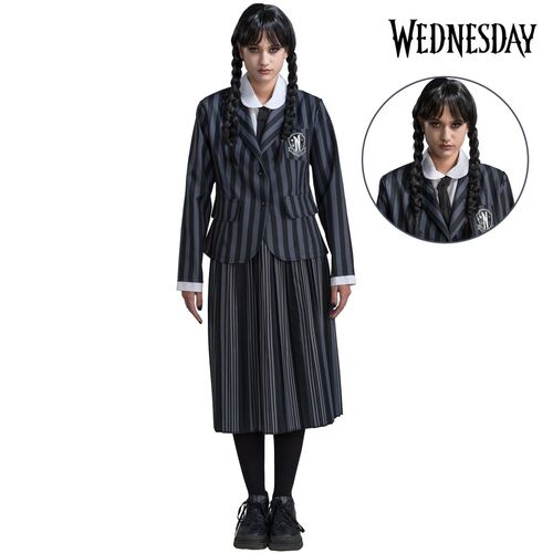 Wednesday Kost�m Deluxe Schuluniform Nevermore inkl. Per�cke f�r Damen